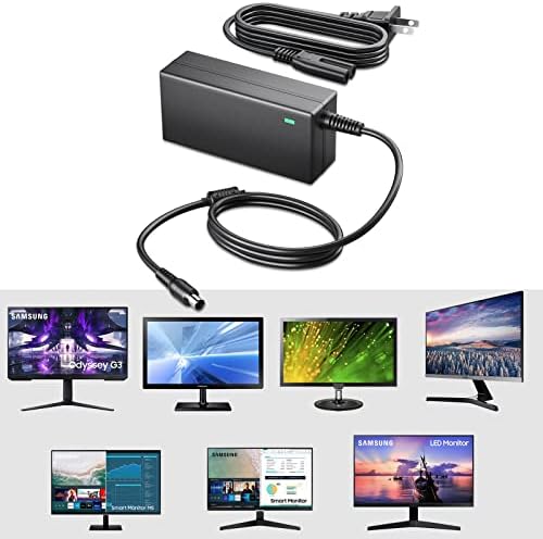 Soul Bay 19 V AC/DC Power Adapter for Samsung Monitors & TVs – 8.6 FT Long Charger Cable for Optimal Performance and Reliability – Compatible with UN32, UN27, UN22 Series & HW-M360 Soundbar – Safe, Efficient Power Supply for Plasma & LED Displays