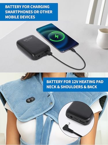 15000 m Ah Portable Power Bank – Ultra-Compact Charger for 12 V Heating Pads & More – Rechargeable Battery Pack with Dual Output for Quick Charging & Enhanced Device Compatibility – Ideal for Travel, Outdoor Adventures, and Everyday Use