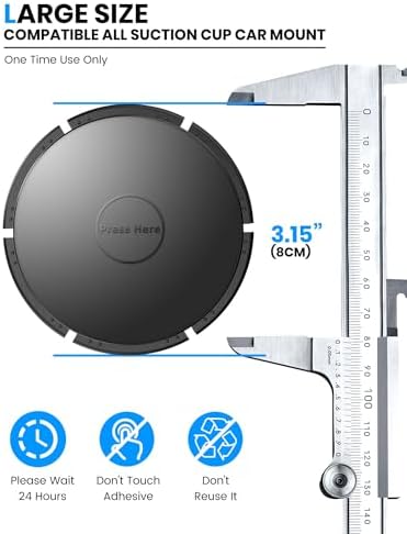 e Samcore Dashboard Sticky Pad Set – 4-Pack Premium Adhesive Disks for Secure Suction Cup Mounts, 3.1” Diameter, Perfect for i Phones, i Pads, Tablets & GPS – Enhance Driving Safety & Convenience with Reliable Adhesion and Mess-Free Installation