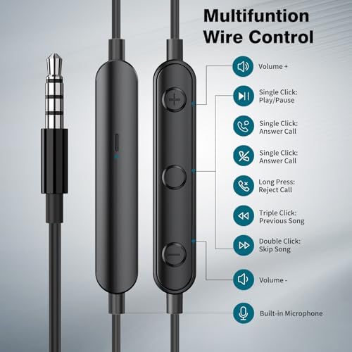 Magnetic USB C Earbuds for Samsung Galaxy S24 Ultra, S23 FE, S22, S21, A54, A53 & i Phone 16, 15 Pro Max – Noise Isolating Wired Headphones with Microphone and Volume Control for Enhanced Audio Experience – Perfect for Music Lovers and Professionals