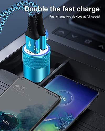 Rapid Charge Dual USB Car Charger Set – 2-Pack, 3.4 A High-Speed Adapter for i Phone 15/14/13/12/11 Pro Max & Samsung Galaxy S23/S22/S21 – Compact Design with Enhanced Safety and Compatibility for Effortless On-the-Go Power Solutions