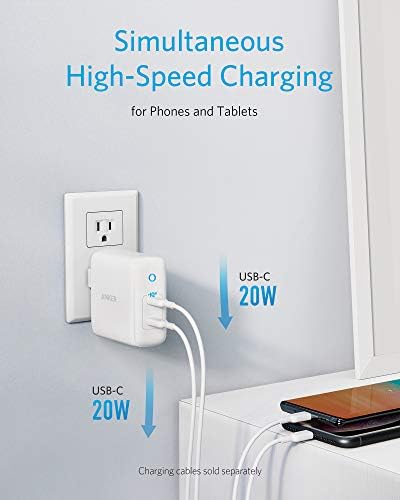 Anker Power Port III Duo 40 W USB-C Fast Charger – Dual-Port, Foldable Travel Charger with Power IQ 3.0 for i Phone 15 Series, Galaxy, Pixel, i Pad & More – Optimal Charging Speed & Enhanced Device Compatibility