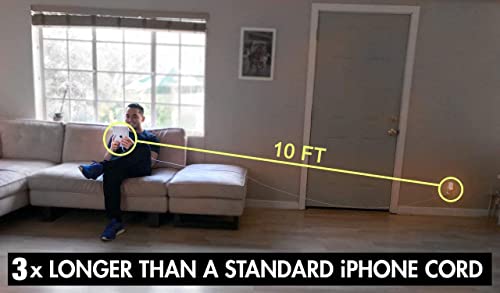 10 FT Woven Lightning to USB C Charging Cable – Premium Fast Charger for i Phone & i Pad – Tangle-Free Durability with Enhanced Length for Ultimate Flexibility – High-Quality, Reliable Performance for Home & Travel – Ideal for Apple Devices Including i Phone 14 Pro, 13, 12, SE 2 nd & More