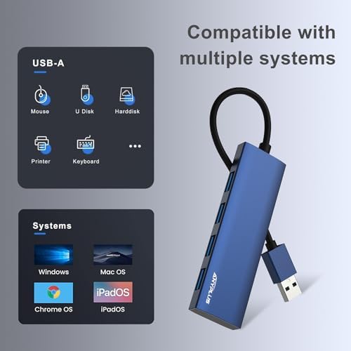 Unlock Seamless Device Connectivity with Our Compact 2 ft USB 3.0 Hub & Multiport Splitter – High-Speed Adapter for Laptops, PCs, i Macs & More – Effortlessly Connect Multiple Devices for Enhanced Productivity on the Go!