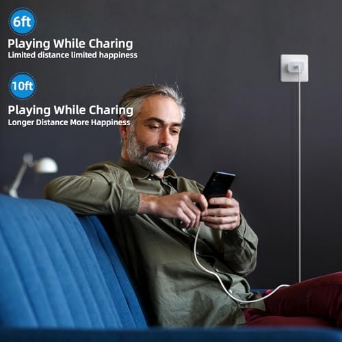 Ultra-Fast 20 W PD i Phone Charger Pack – MFi Certified USB-C Wall Charger Set with Four 6 FT Lightning Cables for i Phone 14, 13, 12, 11 Pro Max, XR, XS, X, i Pad & Air Pods Pro – Compact, Durable, and Versatile Charging Solution for Home and Travel