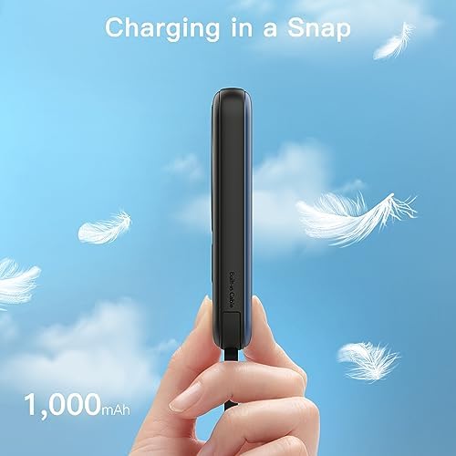Sleek 10000 m Ah Magnetic Power Bank with Built-in Cable – Wireless Portable Charger for i Phone 15/14/13/12 Series | Fast 20 W PD Charging, Lightweight Design, Enhanced Mag-Safe Compatibility for Effortless Power on the Go