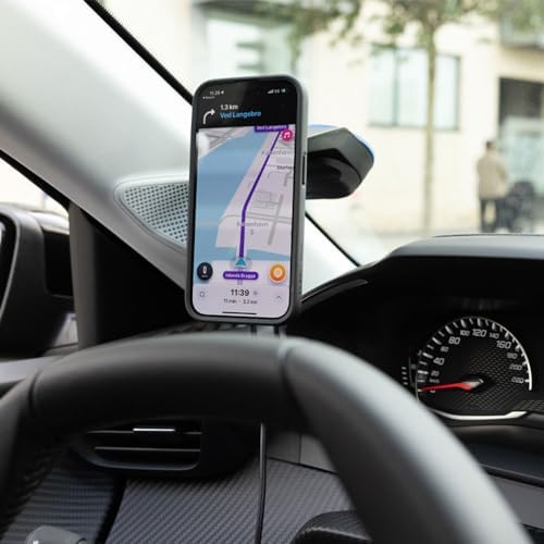 Experience Ultimate Stability with the Quad Lock Suction Car Phone Holder – Precision Engineered for i Phone, Galaxy, Pixel, and Universal Adapters – Effortless Hands-Free Navigation and 360-Degree Viewing Flexibility – Sleek Dashboard and Windshield Mount for Enhanced Driving Safety and Convenience