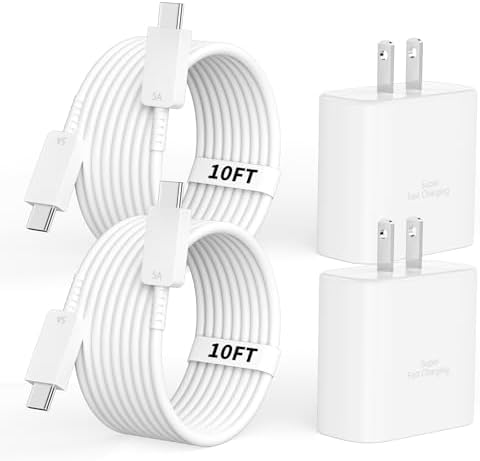 Ultimate 45 W USB-C Fast Charging Station Duo for i Phone 16 – Includes Two 10 FT Ultra-Durable USB-C Cables for Maximum Charging Flexibility – Perfect for i Phone 16/16 Plus/16 Pro/16 Pro Max & i Pad – Engineered with Advanced Overheat Protection and Compact Design for Effortless Travel Efficiency