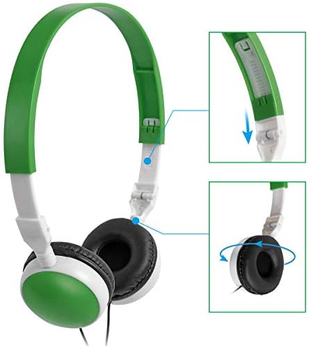 Cyan Adjustable Classroom Headphones for Kids – Bulk 10 Pack Wired Earbuds for Enhanced Learning | Durable, Comfortable Fit for Students | Compatible with Most Devices for Online Classes and Educational Use