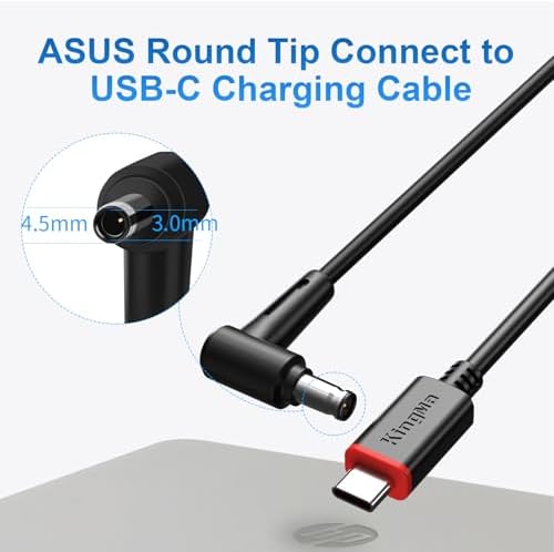 Power Up Anywhere: King Ma 65 W Ga N USB-C Charger with Dual Ports & 1.8 m Fast Charging Cable – Ultimate Adapter for ASUS Vivobook Pro15 & X1502 Z – Compact, Efficient Charging Solution for Home, Office, and Travel Use