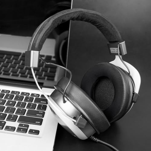 SOULWIT Advanced Cooling Gel Ear Pads for Beyerdynamic Amiron & T-Series Headphones – Luxurious Soft Foam Cushions with Innovative Ice Silk Fabric for Enhanced Comfort and Superior Sound Isolation in Sleek Silver