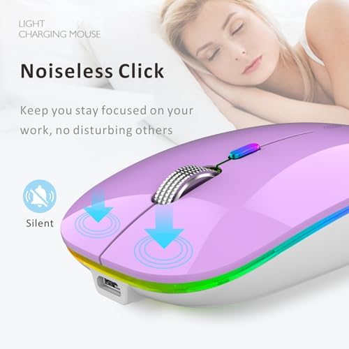 Uiosmuph G12 Slim Rechargeable LED Wireless Silent Mouse – Ultra-Portable USB Optical Computer Accessory with Type C Adapter for Seamless Compatibility and Noise-Free Operation in Blackish Green