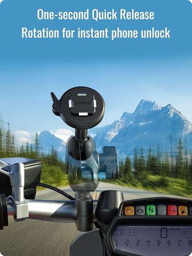 sincetop Quad Series Phone Holder for Bikes & Motorcycles – Premium Aluminum Handlebar Mount with Quick Lock Mechanism – Universal Fit for Mountain, Road, E-Bikes & Scooters – Securely Accommodates All Phone Sizes for Seamless Navigation and Hands-Free Experience