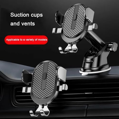 Sleek Black Universal Car Phone Holder with Strong Suction Cup – 360-Degree Rotating Smartphone Mount Compatible with i Phone 14, Xiaomi, Huawei, and Samsung – Hands-Free Vehicle Bracket for Safe Navigation and Effortless Music Control – Ideal for Every Car Interior