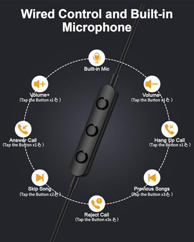 Premium USB C Earbuds with In-Line Microphone for Samsung Galaxy S25/S24/S23/S22 FE, i Phone 16/15 Pro Max, and Google Pixel 9 Pro – Advanced Noise Cancelling Stereo Earphones with Effortless Volume Control for Ultimate Sound Experience and All-Day Comfort