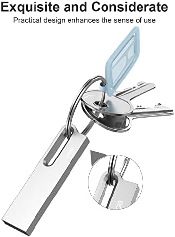 Aiibe 64 GB Flash Drive 5 Pack – Premium Metal USB 2.0 Memory Sticks, Waterproof & Portable Keychain Design for Effortless File Sharing and Secure Data Storage – Ideal for Home and Office Use