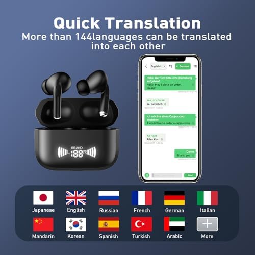 Revolutionize Your Global Communication with Advanced AI Translation Earbuds – Instant Real-Time Conversations in 144 Languages, Enhanced Bluetooth 5.4 for Seamless Pairing, Designed for Comfort and Long Wear, Perfect for International Travelers and Business Executives, Effortlessly Syncs with i OS & Android Devices