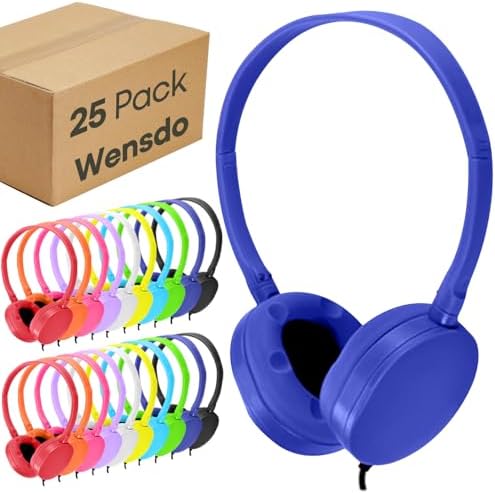 Bulk Headphones for Kids 12 Pack – Premium Wired Earphones with Superior HD Sound Quality for Classroom Learning and Play, Mixed Colors for Inclusive Use, Compatible with 3.5 mm Devices – Essential Audio Gear for Educational Environments