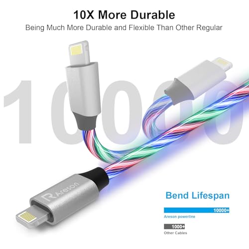 Illuminate Your Charging Experience with the 6 FT Pink LED Lightning Cable – MFi Certified Fast Charging Cord for i Phone 13, 12, 11 Pro Max, XR, XS, X, 8 Plus, 7 Plus, 6 Plus, 5 s & i Pad – Stylish, Durable, and Conveniently Long for Enhanced Flexibility and Quick Power-Up