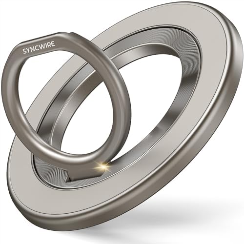 Syncwire Magnetic Phone Ring Holder – Titanium Alloy Kickstand for i Phone 12-16 Pro Max & Compatible Android Devices – Ergonomic Design, Enhanced Mag Safe Stability, Lightweight Grip for Ultimate Hands-Free Convenience