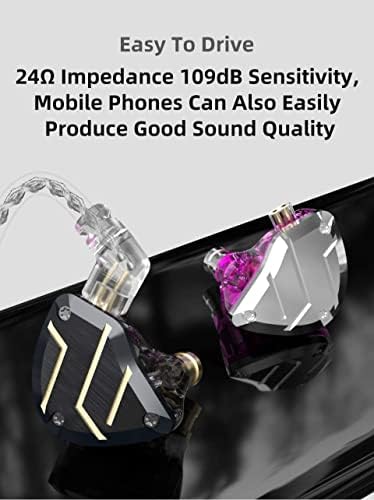 Elevate Your Sound Experience with CCA C10 Hybrid IEM Earphones – 4 BA + 1 DD Configuration for Unmatched Audio Clarity, Detachable Cable for Customization, and Built-in Microphone for Gaming & Calls – Stylish Purple Design for Musicians and Gamers Alike!