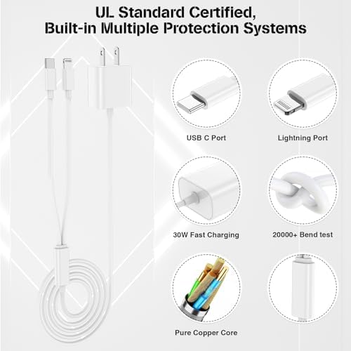Ultra-Fast 3 FT USB-C to Lightning Charger Cable for i Phone 14, 13, 12, Pro Max & More – Certified High-Speed Charging, Enhanced Durability, and Universal Compatibility for Efficient Power Delivery – Perfect for Home, Office, and Travel Use