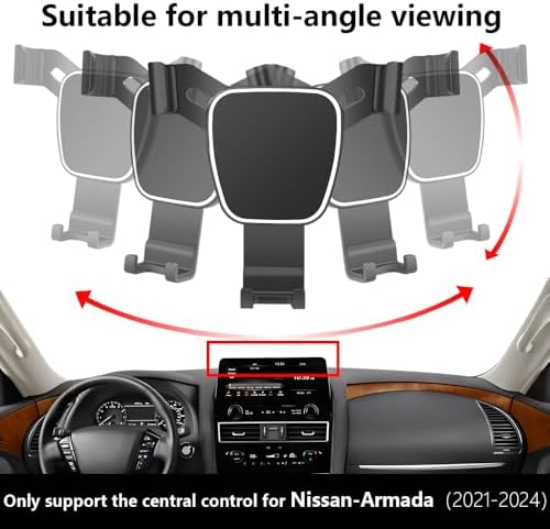 Ultimate Car Phone Holder for Nissan Armada 2021-2024 & Infiniti QX80 2022-2024 – Premium Auto Navigation Bracket for Secure Smartphone Mounting, Effortless Access to Navigation & Hands-Free Calls, Stylish Interior Enhancement, Tool-Free Installation, and 360-Degree Viewing Flexibility