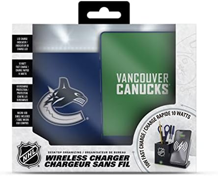 SOAR NHL Wireless Charging Station and Desk Organizer – Premium Qi Fast Charger with Team Logo for Sports Fans, Sleek Accessory Holder for a Tidy Workspace, Perfect for Phones and Essentials