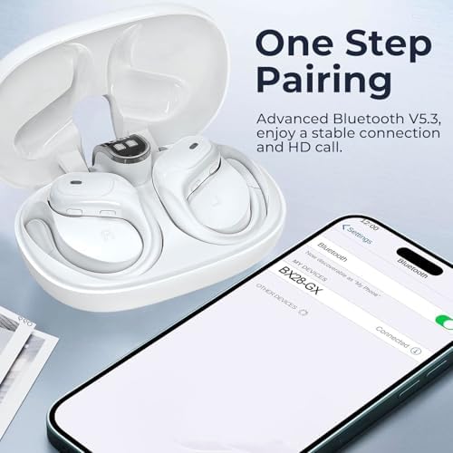 Ultimate Sport-Ready Bluetooth Earbuds with 90-Hour Battery Life – Deep Bass Audio, IPX7 Waterproof Protection, Secure Earhook Design, LED Charging Case for Seamless i OS & Android Connectivity