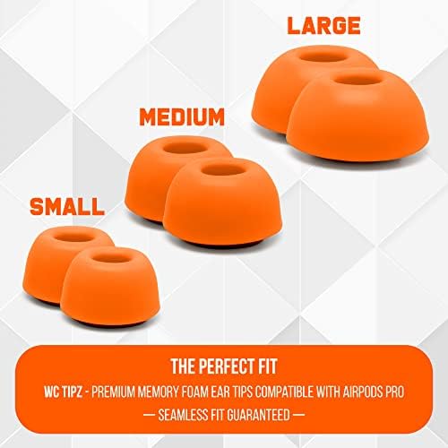 Upgrade Your Sound Experience with WC Tip Z Memory Foam Ear Tips for Air Pods Pro | Enhanced Comfort, Superior Noise Isolation, and Quick Foam Rebound | Perfect Navy Blue Fit for Charging Case | Ideal for Audiophiles and Active Users