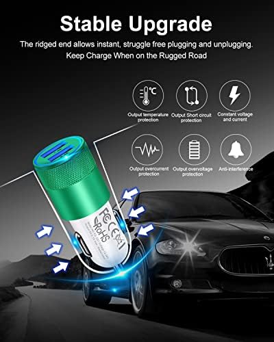 Rapid Charge Dual USB Car Charger Set – 2-Pack, 3.4 A High-Speed Adapter for i Phone 15/14/13/12/11 Pro Max & Samsung Galaxy S23/S22/S21 – Compact Design with Enhanced Safety and Compatibility for Effortless On-the-Go Power Solutions