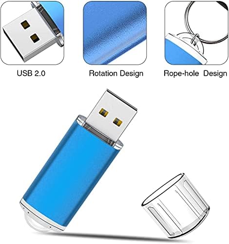 K&ZZ 5 Pack Multicolored 64 GB USB Flash Drives – High-Speed USB 2.0 Thumb Drives for Seamless Data Storage and Transfer – Ideal Portable Jump Drives for PC and Laptop Users – Vibrant and Durable Memory Stick Set for Effortless File Management