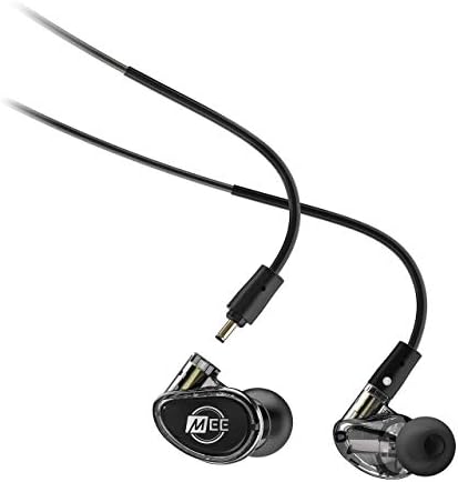 MEE audio MX1 PRO Dynamic Driver In-Ear Monitor Headphones – Professional Quality Sound Isolation Earbuds with Memory Wire Comfort, Detachable Cables, and Transparent Design for Musicians and Audiophiles – Exceptional Audio Clarity for Live Performances and Studio Sessions