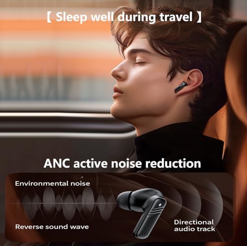 Revolutionize Your Listening Experience with Advanced Touch Control Wireless Earbuds Featuring Leading Active Noise Cancellation – Perfect for i Phone & Android Users – Ergonomic Sports Design for Ultimate Comfort and Secure Fit – Extended Battery Life with Rapid Charging for On-the-Go Convenience