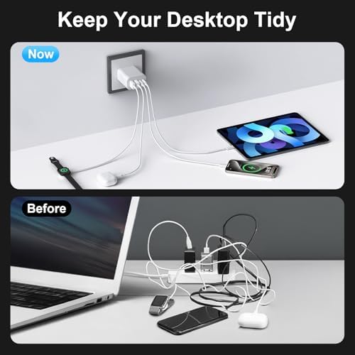 High-Speed USB C Charger Block 3-Pack – 40 W 4-Port Power Adapter for Quick Charge & Power Delivery, Compatible with i Phone 16/15/14/13/12/11/Pro Max & Tablets, Compact Wall Plug for Efficient Multi-Device Charging – Optimal Safety Features & Sleek Design