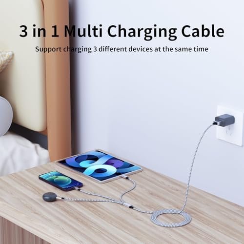 Ultimate 4-in-1 Fast Charging Cable – 65 W Multi-Device Charger with E-Mark Chip for i Phone 16/15/14/13, i Pad, and Laptops – High-Speed USB-C/Lightning Connectivity for Enhanced Performance and Versatility