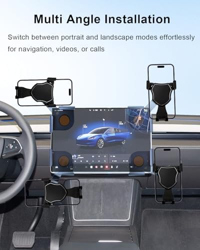Transform Your Tesla Driving Experience with the Premium Magnetic Phone Holder for Model 3/Y/S/X – Effortless Hands-Free Operation, No Adhesives Required, Strong Mag Safe Compatibility for All Smartphones, Elegant Design for Perfect Integration