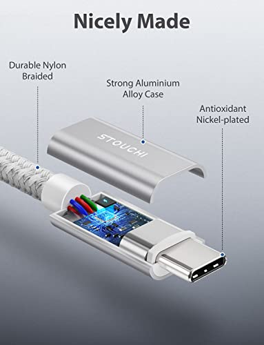 Stouchi 6.6 FT USB-C Extension Cable – Type C 3.1 Male to Female, Ultra-Fast Charging & Data Transfer for PSVR2, Galaxy S23, i Pad Mini/Pro, Mac Book Air M1/M2, and Mag Safe – Enhanced Connectivity & Durability for Gaming and Streaming