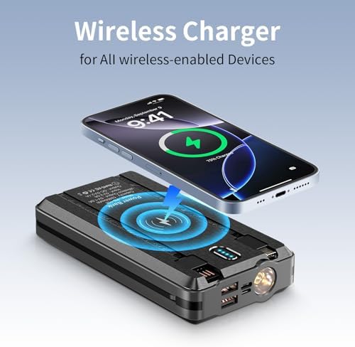 Ultimate Solar Power Bank 52800 m Ah Portable Charger with Fast 5 V/3 A Charging, Built-in 4 Cables, Dual Outputs & LED Flashlight – Perfect Outdoor Companion for Camping, Travel & Everyday Use