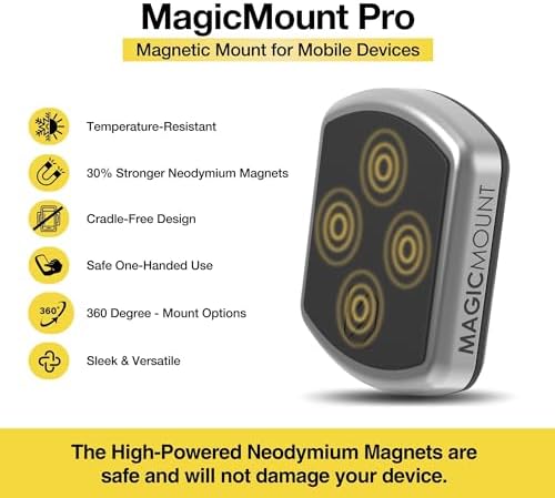 Scosche Magic Mount Pro MPD2 PK-UB: Advanced Magnetic Car Phone Holder for i Phone & Android – 360° Adjustable Hands-Free Driving Solution – Secure & Stable 2-Pack for Ultimate Convenience – Universal Compatibility for All Devices