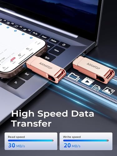 Expand Your Device Storage with the Aramtop 64 GB Photo Stick – 3-in-1 USB-C, Lightning & USB Memory Drive for i Phone, i Pad, Android & PC – High-Speed Data Transfer, No Apps Required, Perfect for Travelers and Photographers!