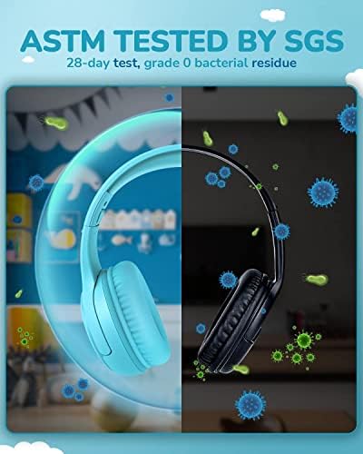 Premium Volume-Limiting Kids Wired Headphones with Microphone – Ultimate Hearing Protection at 85/94 d B – Foldable On-Ear Design for Effortless Travel – Perfect for Learning, Gaming, and Entertainment – Universal 3.5 mm Compatibility for All Devices