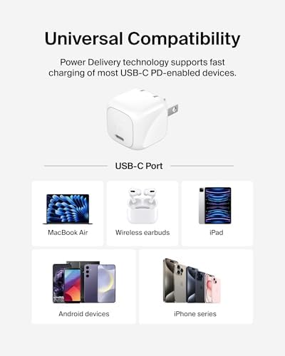 Belkin 30 W Compact Charger Block with 1 M USB-C to C Cable – Ultra-Fast Charging for Apple i Phone 16/15/14/13, Samsung Galaxy S25, i Pad, Air Pods, Nintendo Switch 2 & More – Sleek Design for Home and Travel – Superior Power Delivery Efficiency