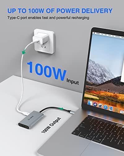 TOTU 4-in-1 USB C Hub: Dual HDMI Adapter for Stunning 4 K Video | 100 W Power Delivery & USB 3.0 Data Transfer | Ideal Docking Station for Mac Book Air, Pro, Dell & Chromebook | Elevate Your Productivity with Enhanced Compatibility and Speed