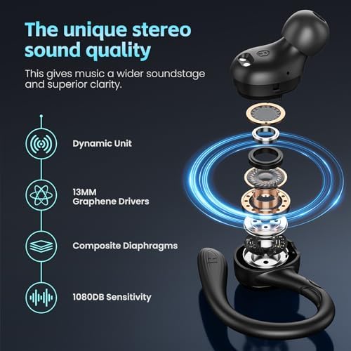 Premium Bluetooth 5.3 Waterproof Earbuds with Advanced Noise Cancellation – IPX7 Rated Sports Headphones for Ultimate Performance & Comfort – Ideal for Active Lifestyles, Smartphones & Laptops – Experience Unmatched Audio Clarity and Secure Fit