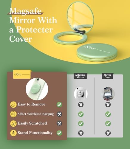Cell Phone Stand Compatible with Magsafe Mirror Mount [Anti-Scratch & Portable] Girls Women Magnetic Travel Makeup Mirror Desk Fits for iPhone 16/15/14/13/12 Plus Pro Max (Green) – Enhanced Compatibility and Speed