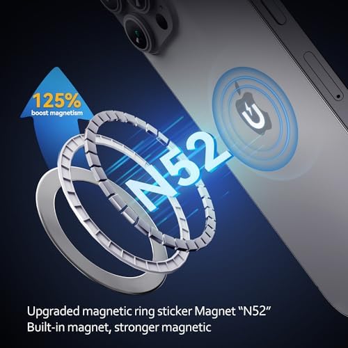 Mag Safe Magnetic Ring Stickers – Dual Pack for Superior Wireless Charging and Secure Mounting – Sleek Blue Titanium Design – Universal Compatibility for All Mag Safe Devices – Effortless Grip and Enhanced Mobile Efficiency – Elevate Your Smartphone Experience Now!