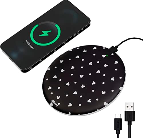 Minnie Mouse Wireless Charging Pad: Enchanting Qi-Compatible Charger for All Devices – Fast, Compact Charging Station with Playful Design for Disney Lovers – Travel-Ready with Secure Non-Slip Base for Effortless Power Up