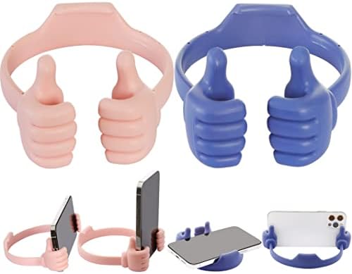 HONSKY 3361942 Thumbs Up Adjustable TPU Mobile Stand – Versatile Multi-Angle Holder for Phones & Tablets – Chic Blue & Black Design – Perfect for Hands-Free Viewing at Home or Office – Lightweight, Durable, and Effortless to Transport