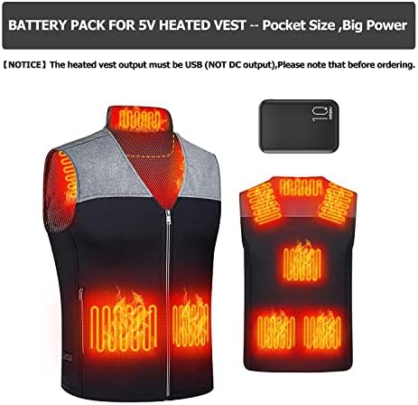 Ultimate 10000 m Ah Heated Vest Battery Pack with Dual USB Ports – LCD Display Power Bank for i Phone & Android – Lightweight, High-Capacity Charger for Outdoor Activities and Daily Use – Stay Warm and Powered On-The-Go